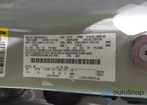 2022 Ford Bronco Badlands from USA, damaged, VIN 1FMEE5DH3NLA71103